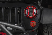 Load image into Gallery viewer, Rugged Ridge 07-18 Jeep Wrangler JK/JKU Red Elite Headlight Euro Guards