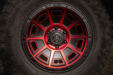 Cargar imagen en el visor de la galería, ICON Victory17x8.5 6x5.5 0mm Offset 4.75in BS Satin Black w/Red Tint Wheel