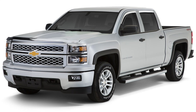 Stampede 2014-2018 Chevy Silverado 1500 Crew Cab Pickup Tape-Onz Sidewind Deflector 4pc - Chrome