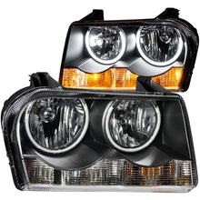 Cargar imagen en el visor de la galería, ANZO 2005-2010 Chrysler 300 Crystal Headlights w/ Halo Black (CCFL)