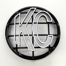 Cargar imagen en el visor de la galería, KC HiLiTES 6in. Round ABS Stone Guard for Apollo Lights (Single) - Black w/White KC Logo