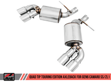 Cargar imagen en el visor de la galería, AWE Tuning 16-19 Chevrolet Camaro SS Axle-back Exhaust - Touring Edition (Quad Chrome Silver Tips)