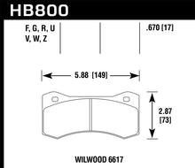 Cargar imagen en el visor de la galería, Hawk Wilwood 17mm 6617 Caliper Performance Ceramic Brake Pads