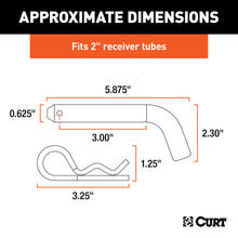 Cargar imagen en el visor de la galería, Curt 5/8in Hitch Pin (2in Receiver Zinc)