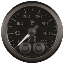 Cargar imagen en el visor de la galería, Autometer Stack Instruments 52mm 140-280 Deg F 1/8in NPTF Male Pro Control Oil Temp Gauge - Black