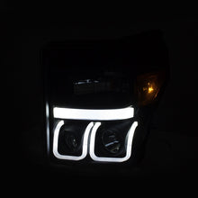 Cargar imagen en el visor de la galería, ANZO 11-16 Ford F-150 Super Duty Projector Headlights w/ U-Bar Switchback Black w/ Amber