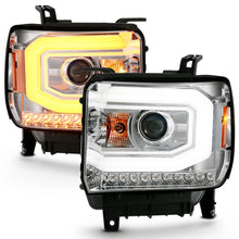 Load image into Gallery viewer, ANZO 2014-2015 Gmc Sierra 1500 Projector Headlight Plank Style Chrome w/ Switchback (Halogen Type)