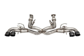Corsa 2020-2025 Corvette C8 3in Valved Cat-Back 4.5in Blk Quad Tips - Fits Factory NPP Exhaust