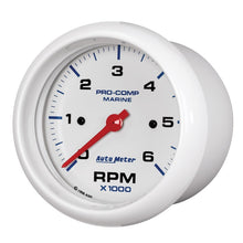 Cargar imagen en el visor de la galería, Autometer Marine White Ultra-Lite Gauge 3-3/8in Tachometer 6K RPM