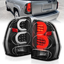 Cargar imagen en el visor de la galería, ANZO 2002-2009 Chevrolet Trailblazer LED Tail Lights w/ Light Bar Black Housing Clear Lens