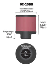 Cargar imagen en el visor de la galería, K&amp;N 0.75 inch ID 1.375 inch OD 1.125 inch H Clamp On Crankcase Vent Filter