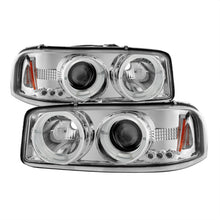 Cargar imagen en el visor de la galería, Spyder GMC Sierra 1500/2500/3500 99-06 Projector Headlights LED Halo LED Chrome PRO-YD-CDE00-HL-C