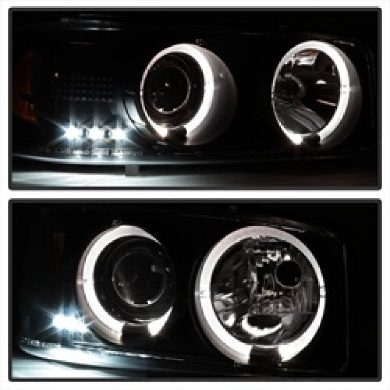 Spyder GMC Sierra 1500/2500 99-06 Projector Headlights LED Halo LED Blk Smke PRO-YD-CDE00-HL-BSM