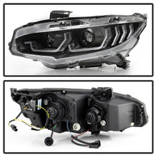 Cargar imagen en el visor de la galería, Spyder Honda Civic 16-18 2DR/4DR/Hatchback Headlight Black PRO-YD-HC16PL-SEQ-BK