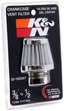 Cargar imagen en el visor de la galería, K&amp;N 2in Base OD x .375in Flange ID x 1.75in H Rubber Base Crankcase Vent Filter - White