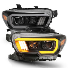 Cargar imagen en el visor de la galería, ANZO 2016-2017 Toyota Tacoma Projector Headlights w/ Plank Style Switchback Black w/ Amber