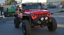 Cargar imagen en el visor de la galería, DV8 Offroad 07-18 Jeep Wrangler JK Over Windshield 50in Light Bar Mount - Black Steel