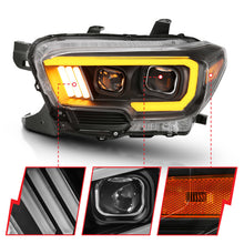 Cargar imagen en el visor de la galería, ANZO 2016-2017 Toyota Tacoma Projector Headlights w/ Plank Style Switchback Black w/ Amber