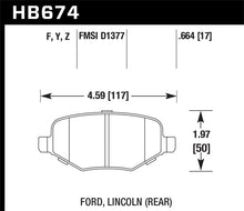 Cargar imagen en el visor de la galería, Hawk Ford Edge/Explorer/Flex/Taurus/ Lincoln MKS/MKT/MKX Perf Ceramic Street Rear Brake Pads