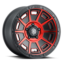 Cargar imagen en el visor de la galería, ICON Victory17x8.5 6x5.5 0mm Offset 4.75in BS Satin Black w/Red Tint Wheel