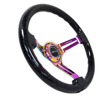 Cargar imagen en el visor de la galería, NRG Reinforced Steering Wheel (350mm / 3in. Deep) Blk Multi Color Flake w/ Neochrome Center Mark