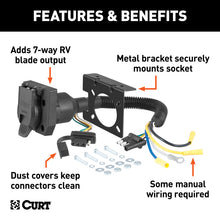 Load image into Gallery viewer, Curt Dual-Output Electrical Adapter (Adds 7-Way RV Blade to 4-Way Flat)