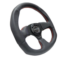 Cargar imagen en el visor de la galería, NRG Reinforced Steering Wheel (320mm Horizontal / 330mm Vertical) Leather w/Red Stitching