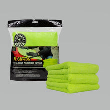 Cargar imagen en el visor de la galería, Chemical Guys El Gordo Thick Microfiber Towel - 16.5in x 16.5in - Green - 3 Pack