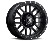 Cargar imagen en el visor de la galería, ICON Alpha 17x8.5 5x5 0mm Offset 4.75in BS 71.5mm Bore Satin Black Wheel