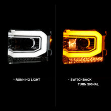 Load image into Gallery viewer, ANZO 2014-2015 Gmc Sierra 1500 Projector Headlight Plank Style Chrome w/ Switchback (Halogen Type)