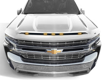 Load image into Gallery viewer, AVS 19-22 Chevy Silverado 1500 (Excl. ZR2/LT TB) Aeroskin Low Pro Hood Shield w/ Lights - Summit Wht