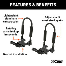 Load image into Gallery viewer, Curt Aluminum Roof Rack Kayak Holders