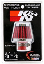 Cargar imagen en el visor de la galería, K&amp;N 2in Base OD x .375in Flange ID x 1.75in H Rubber Base Crankcase Vent Filter