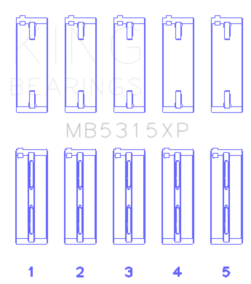 King Mitsubishi 4G63/4G64 7 Bolt EVO V-IX (Size 0.025mm) Performance Main Bearing Set
