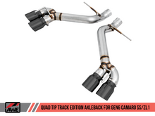 Load image into Gallery viewer, AWE Tuning 16-19 Chevrolet Camaro SS Axle-back Exhaust - Track Edition (Quad Diamond Black Tips)