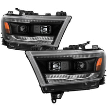 Load image into Gallery viewer, Spyder Dodge Ram 19-20 Halogen Model Projector Headlights Chrome PRO-YD-DR19HALSI-SEQ-BK