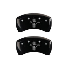 Load image into Gallery viewer, MGP Rear set 2 Caliper Covers Engraved Rear GT500 Shelby &amp; Cobra Black finish silver ch