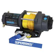 Cargar imagen en el visor de la galería, Superwinch 3500 LBS 12V DC 7/32in x 32ft Synthetic Rope Terra 3500SR Winch - Gray Wrinkle