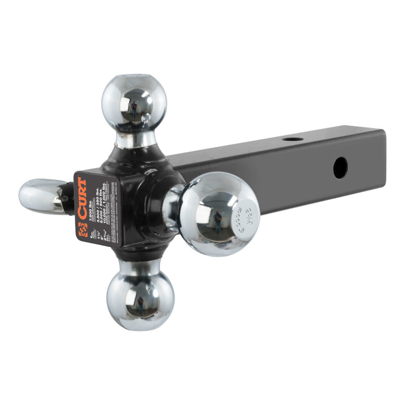 Curt Multi-Ball Mount w/Hook (2in Solid Shank 1-7/8in 2in & 2-5/16in Chrome Balls)