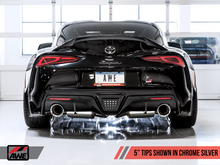 Cargar imagen en el visor de la galería, AWE 2020 Toyota Supra A90 Non-Resonated Touring Edition Exhaust - 5in Chrome Silver Tips