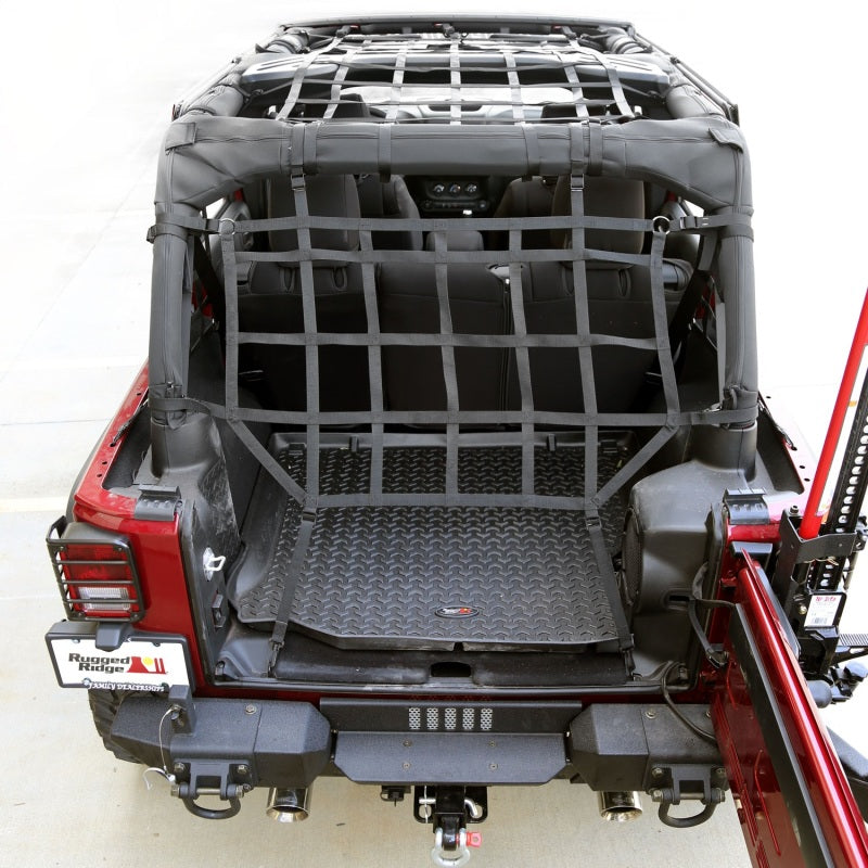 Rugged Ridge Cargo Net Black 4 Door 07-18 Jeep Wrangler