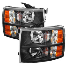 Cargar imagen en el visor de la galería, Xtune Chevy Silverado 07-13 Crystal Headlights Black HD-JH-CS07-AM-BK