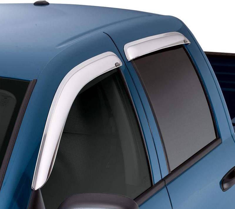 AVS 15-18 Ford F-150 Supercab Ventvisor Outside Mount Front & Rear Window Deflectors 4pc - Chrome