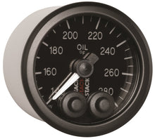 Cargar imagen en el visor de la galería, Autometer Stack Instruments 52mm 140-280 Deg F 1/8in NPTF Male Pro Control Oil Temp Gauge - Black