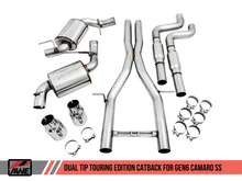 Cargar imagen en el visor de la galería, AWE Tuning 16-18 Chevy Camaro SS Resonated Cat-Back Exhaust - Touring Edition (Chrome Silver Tips)