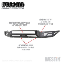 Cargar imagen en el visor de la galería, Westin 15-19 Chevrolet Silverado 2500/3500 Pro-Mod Front Bumper - Textured Black