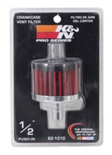 Cargar imagen en el visor de la galería, K&amp;N Steel Base Crankcase Vent Filter .5in Vent OD x 2in OD x 1.5in Height