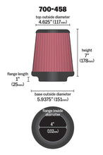Cargar imagen en el visor de la galería, Airaid Universal Air Filter - Cone 4 x 7 x 4 5/8 x 7 w/ Short Flange