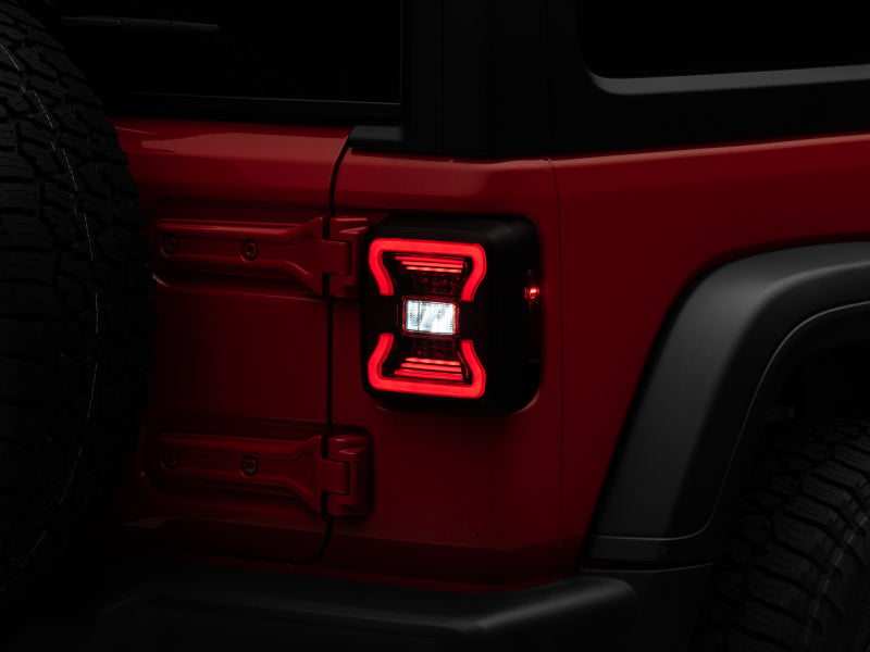 Raxiom 18-22 Jeep Wrangler JL LED Tail Lights- Black Housing - Red Lens