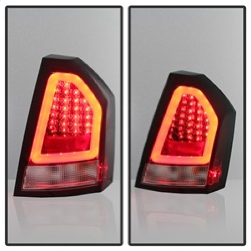 Spyder Chrysler 300C 08-10 V2 Light Bar LED Tail Lights - Red Clear ALT-YD-C308V2-LED-RC